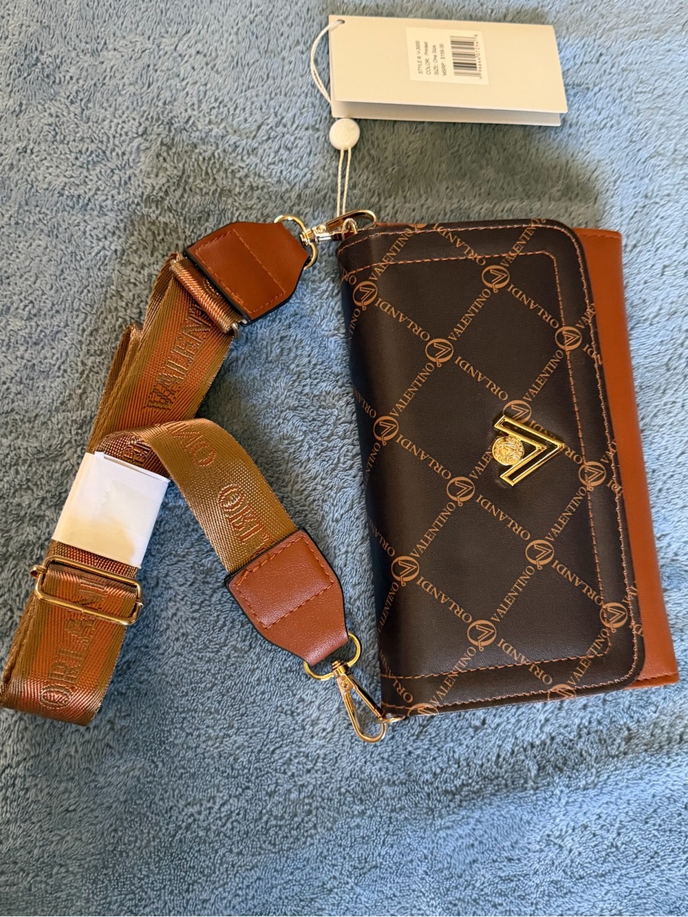 Valentino Orlandi 2-Tone Brown Crossbody Bag